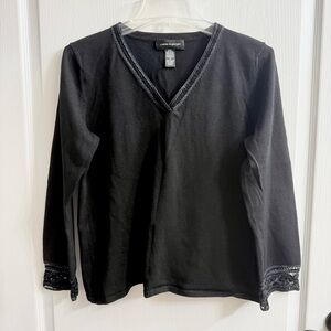 Cable & Gauge Black Long Sleeve V-Neck Shirt